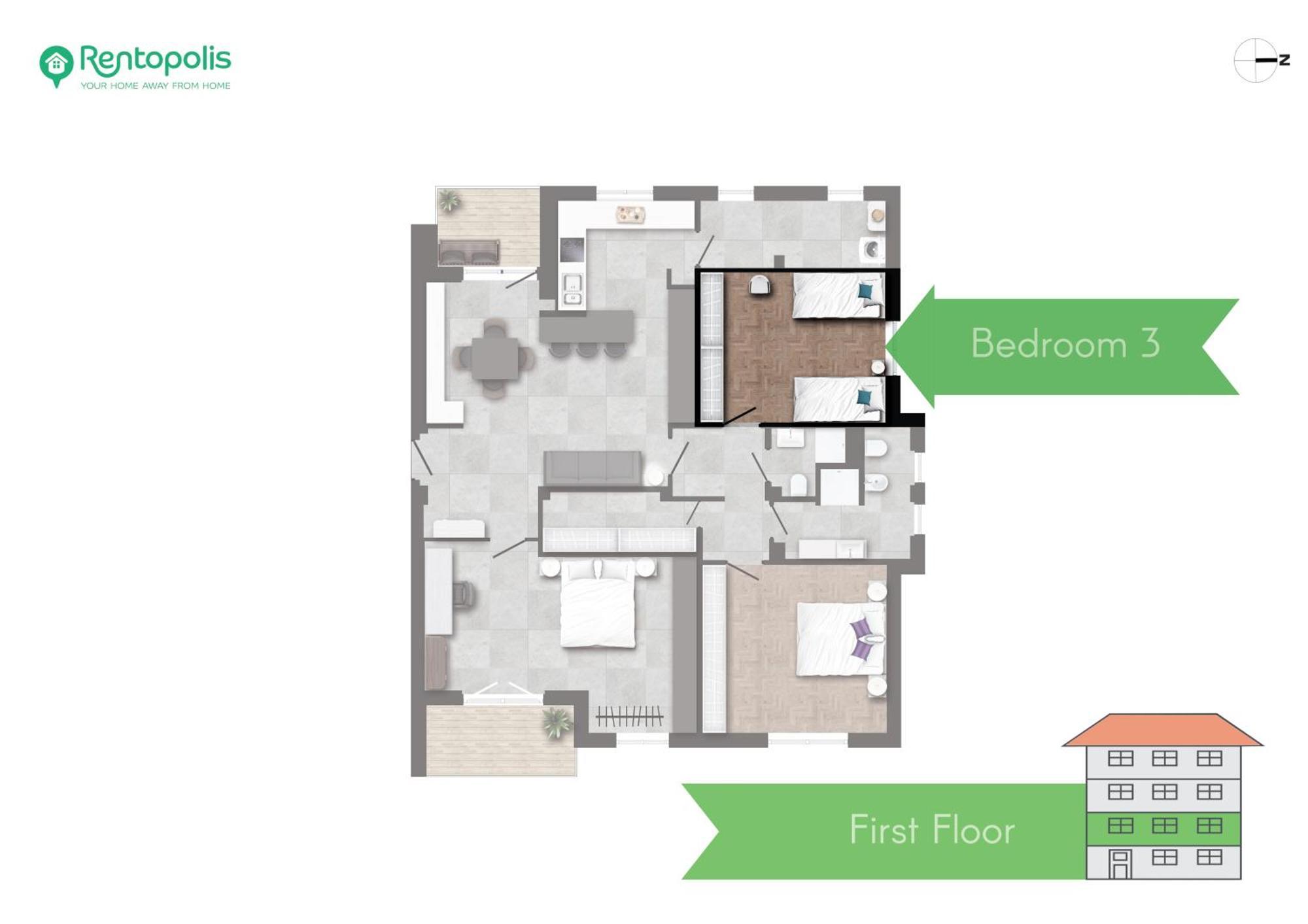 Modern 3 Bedroom With Balcony Steps From San Siro By Rentopolis Appartement